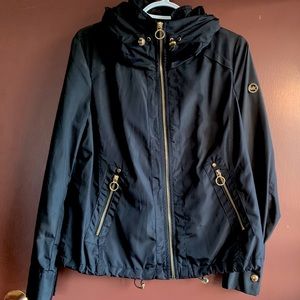 MICHAEL KORS black windbreaker w/ gold accents